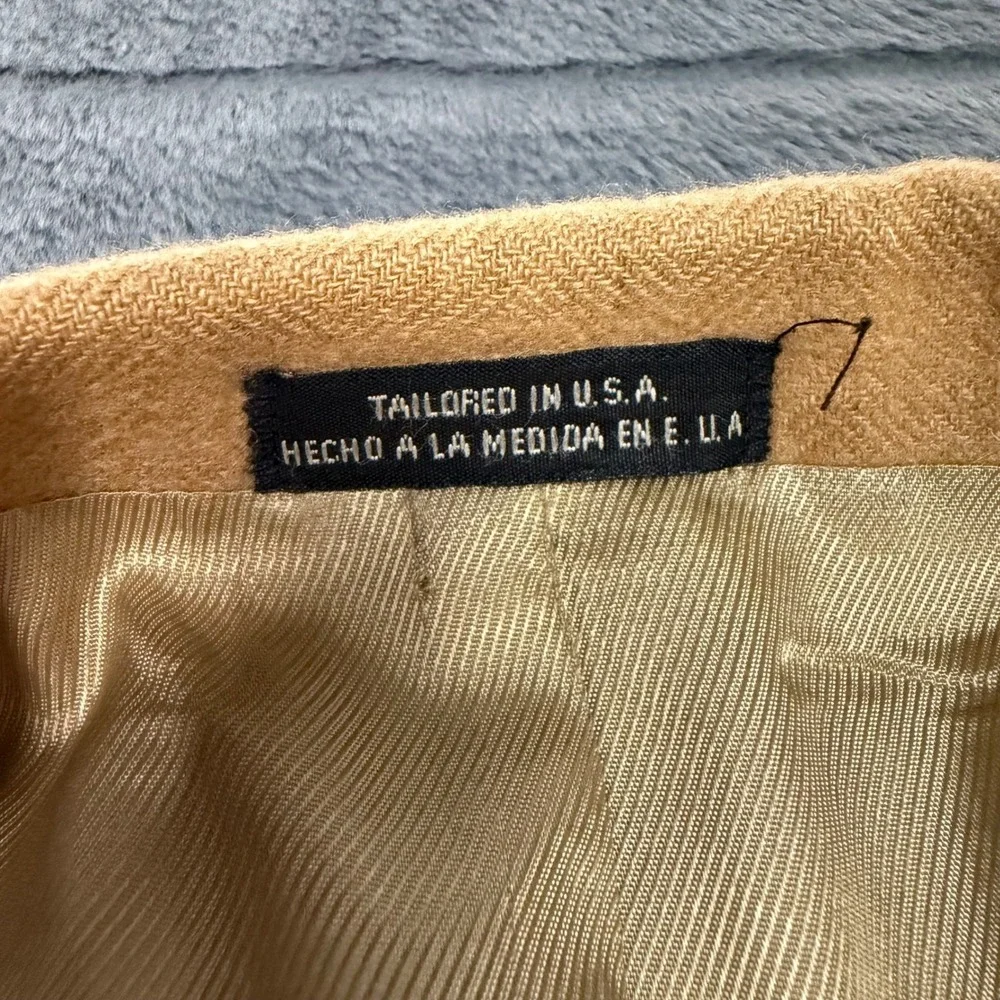 Stafford Options Mens 44R Camel Hair Blazer Tan Two Button Sport Coat USA Made